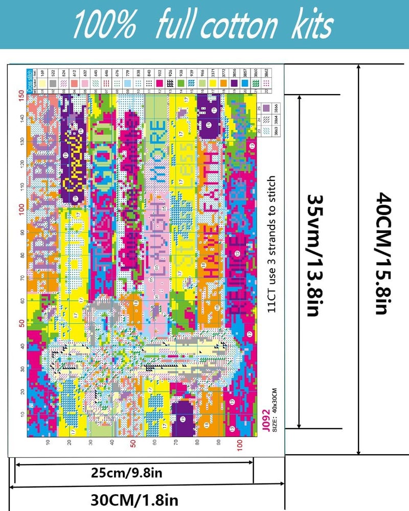 TaeYsck Insprational Stamped Cross Stitch Kits for Adults Beginner, Easy Counted Cross Stitch Kits Printed Christ Stitching Patterns Dimensions Needlepoint Art Crafts Embroidery Kits for Adults Beginners - Image 5